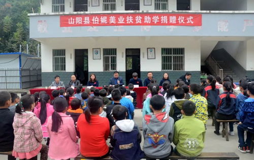 山阳县伯妮美业在南宽坪镇银厂小学开展扶贫助学活动